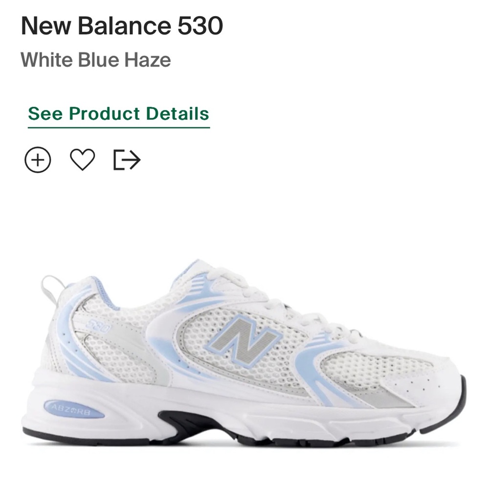 new balance 530 white blue haze
